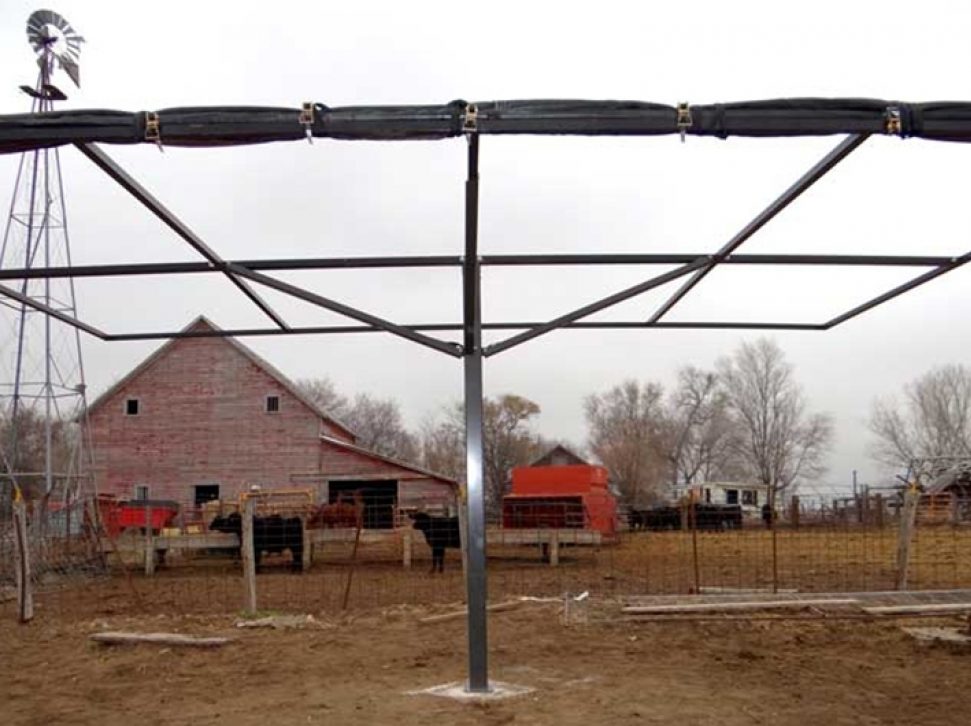 Livestock Shade Rolled Up